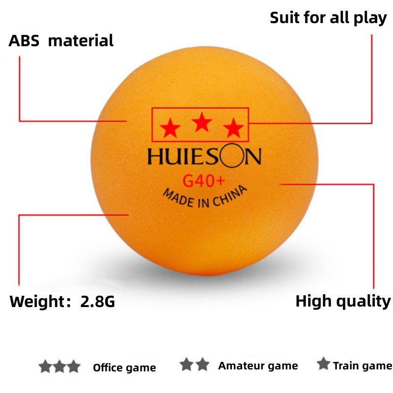 Huieson G40+ Ping-pong Balls 3 Star Polymer Material Table Tennis Balls TTF Standard Table Tennis For Competition