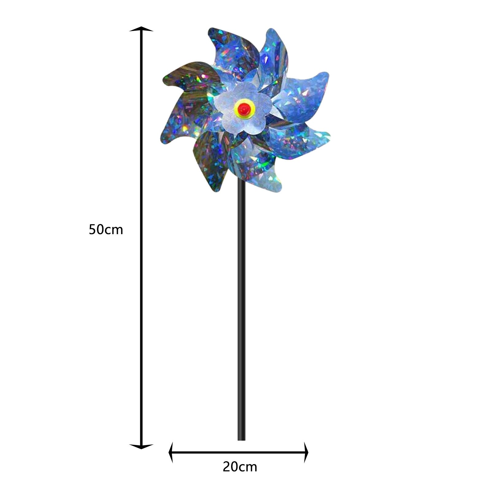 5Pcs Tuin Windmolen Outdoor Vogel Proofing Apparaat Repeller Schrikken Magic Apparaat Wind Spinners Reflecterende Sparkly Gazon Decoratie