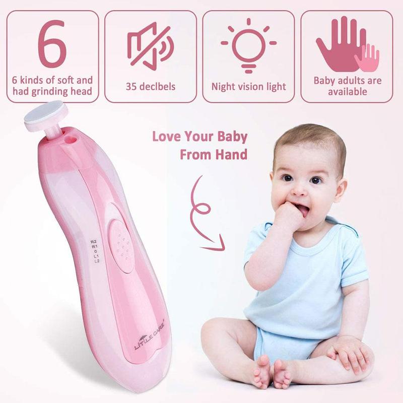 Pulidor de uñas eléctrico para bebés, cortador de uñas para dedos de los pies, herramienta recortadora manicura compacta ligera para niños