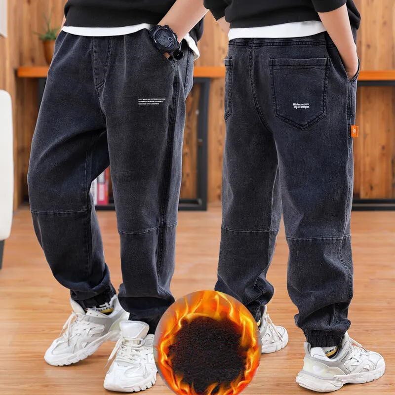 Boys Winter Jeans Plus Velvet Children Denim – Grandado