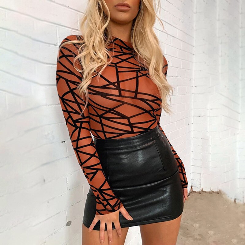 Long Sleeve Printed Tops & Bodycon Pants