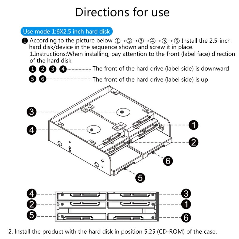 Staffa per Rack di conversione del disco rigido telaio unità ottica Bit HDD multifunzionale da 5,25 pollici a 3,5 pollici staffa Olmaster 2,5 pollici