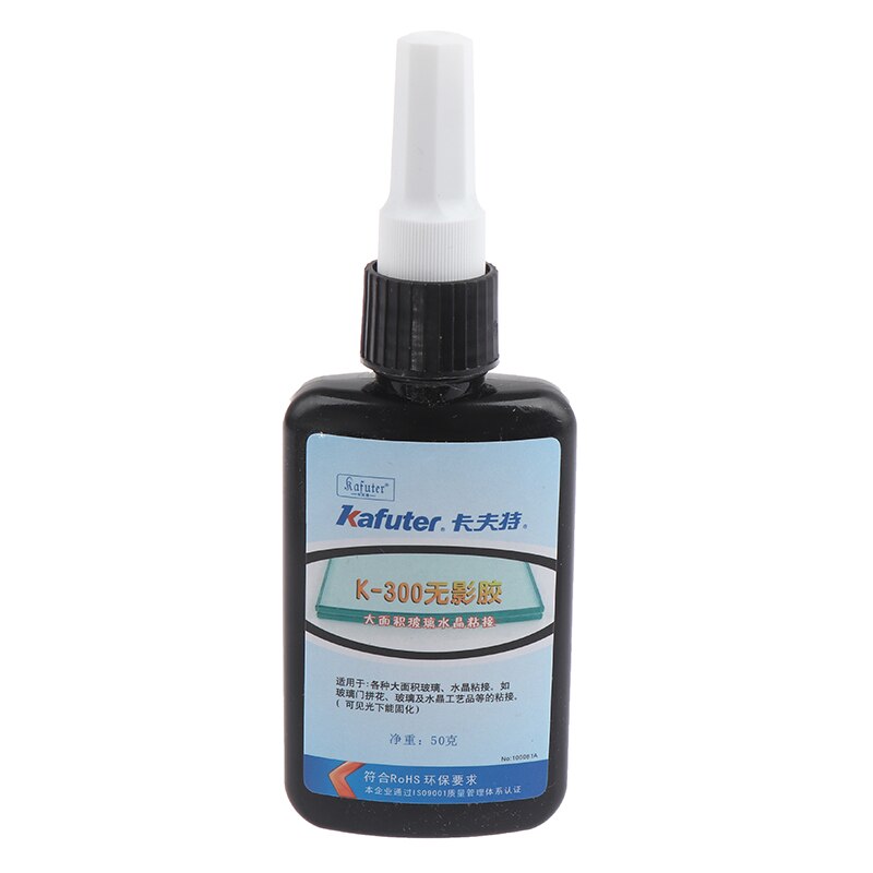 50Ml Uv Uv-uithardende Lijm K-300 Transparant Kristal En Glas Lijm Met Uv Zaklamp