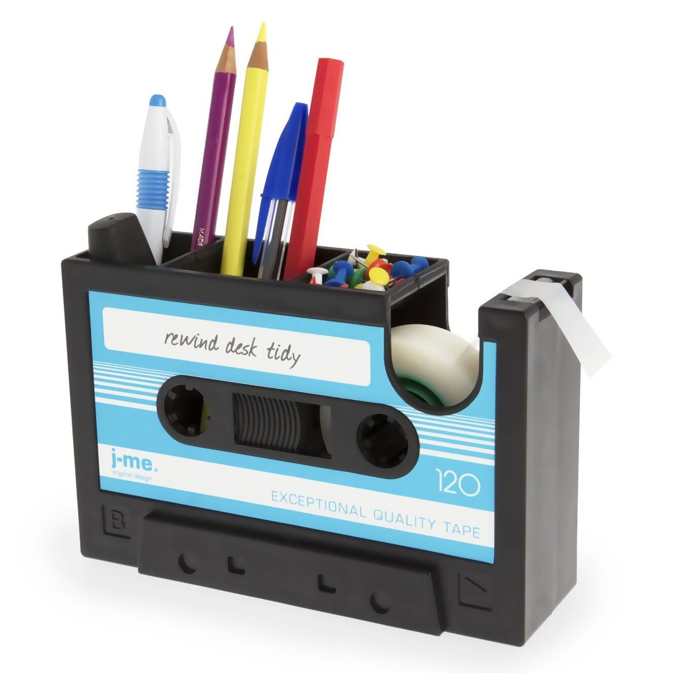 Cassette ruban distributeur porte-stylo Vase Pot à crayons papeterie bureau rangé conteneur bureau papeterie fournisseur (bleu): Default Title