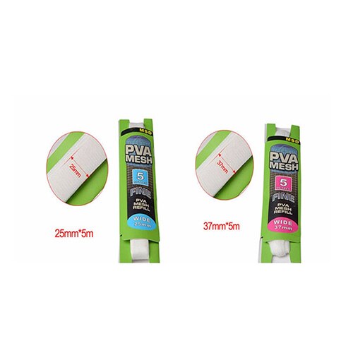 Pva Oplosbare Smalle Vissen Netwerk Refill Kous Aas Tas 5M Bescherm Vis Netto Uitspanning Tool Tackle Accessoire 25Mm 37Mm: 25mm 37mm