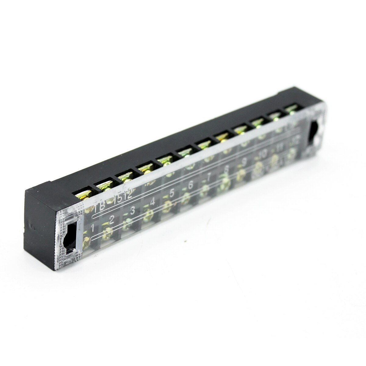 600V 15A 5/6/12 Positions Screw Barrier Terminal Block Dual Rows Wire Barrier Block Terminal Strip Power Distribution Terminal