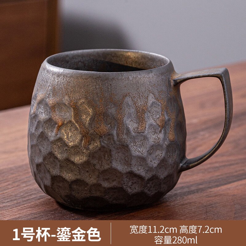 JIA GUI LUO-taza de café de cerámica hecha a mano de estilo japonés, taza de agua, taza de gres, taza de oficina, tazas de café, G094: 8