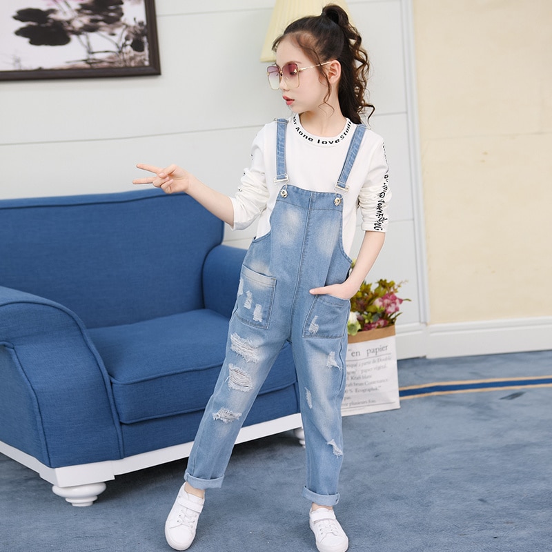 freundlicher Overall Herbst Jungen Mädchen Denim Hosenträger Jeans für jugendlich Einstellbare Band Strampler freundlicher Kleidung Gesamt Kleidung