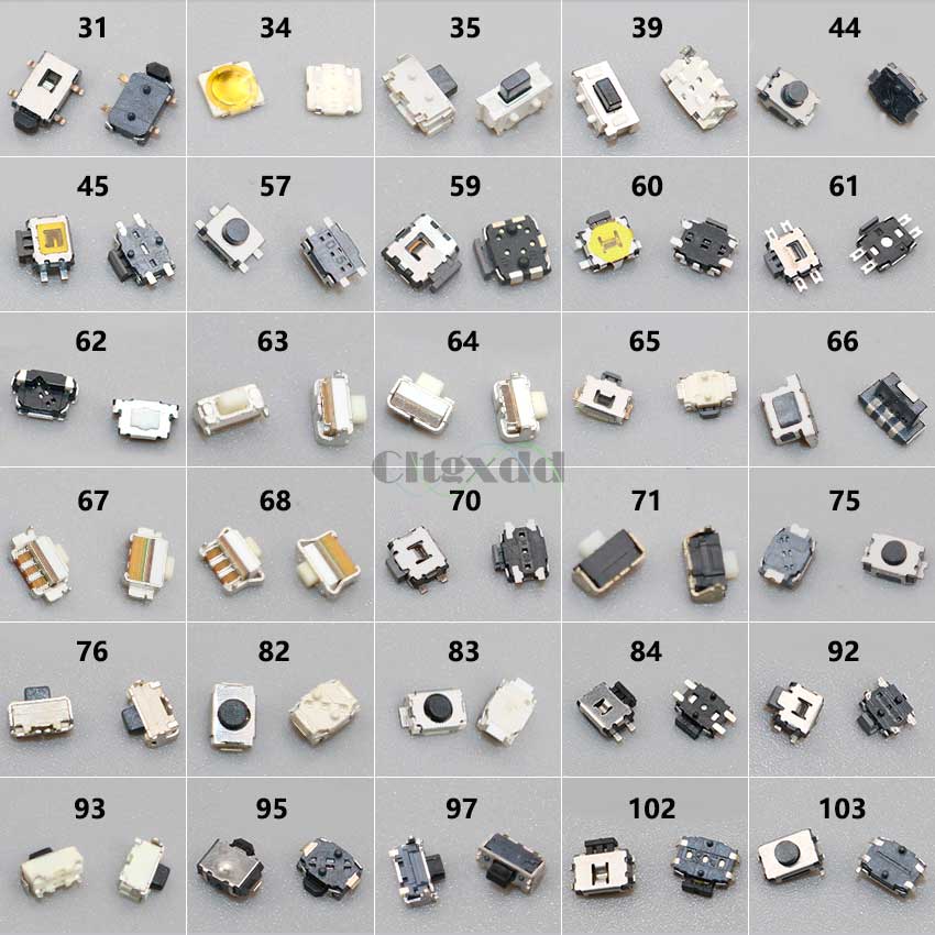 Cltgxdd 30 modeller 30 stk touch av/på mikrobryter for xiaomi samsung moto  n6120 taktil trykkknappbryter 3*6*3.5mm 2*4*3.5mm