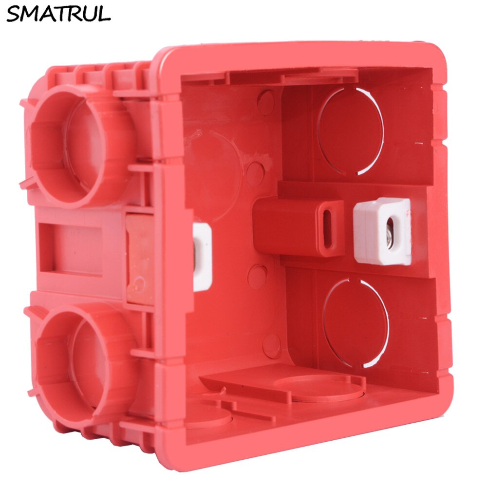 SMATRUL Adjustable Mounting Dark Box Internal Cassette 86 Type Switch Socket Wiring Back Box Ducts Electrical Accessories: Dark Box12 RED 1PC