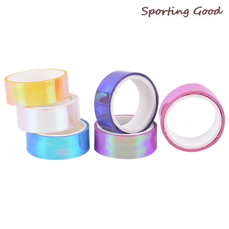 500Cm Ritmische Gymnastiek Decoratie Holografische Rg Prismatic Glitter Tape Hoops Stok