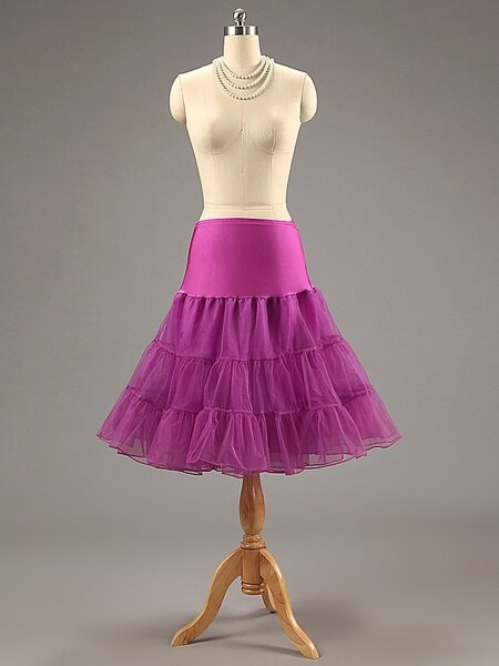 Bridal Wedding Petticoat Crinoline Korte Tule Rok Onderrok Jupon Mariage Sottogonna Bruiloft Accessoires: Paars