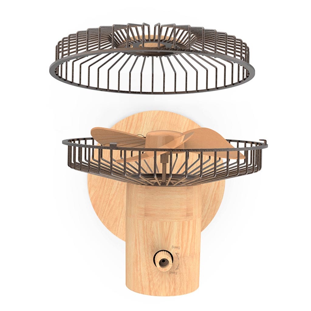 Wood Grain Fan Retro Desktop Desktop Shaking Head Fan Low Noise Smart Home Portable Desk Mini Fan Summer Cool