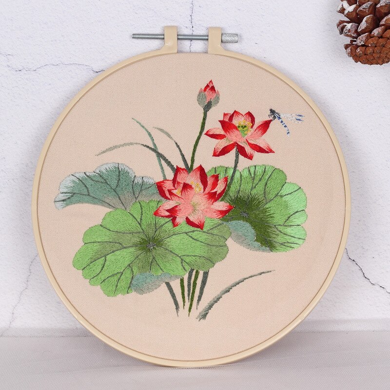 Kit de bordado de flores de verano, Hortensia, peonía, manualidades de punto de cruz para principiantes (sin ARO): D
