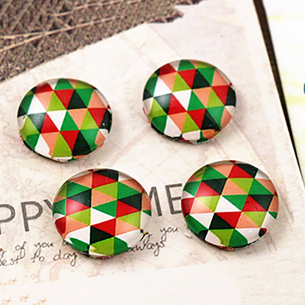 20pcs 12mm Handmade Photo Glass Cabochons (Color pattern series): E4-18