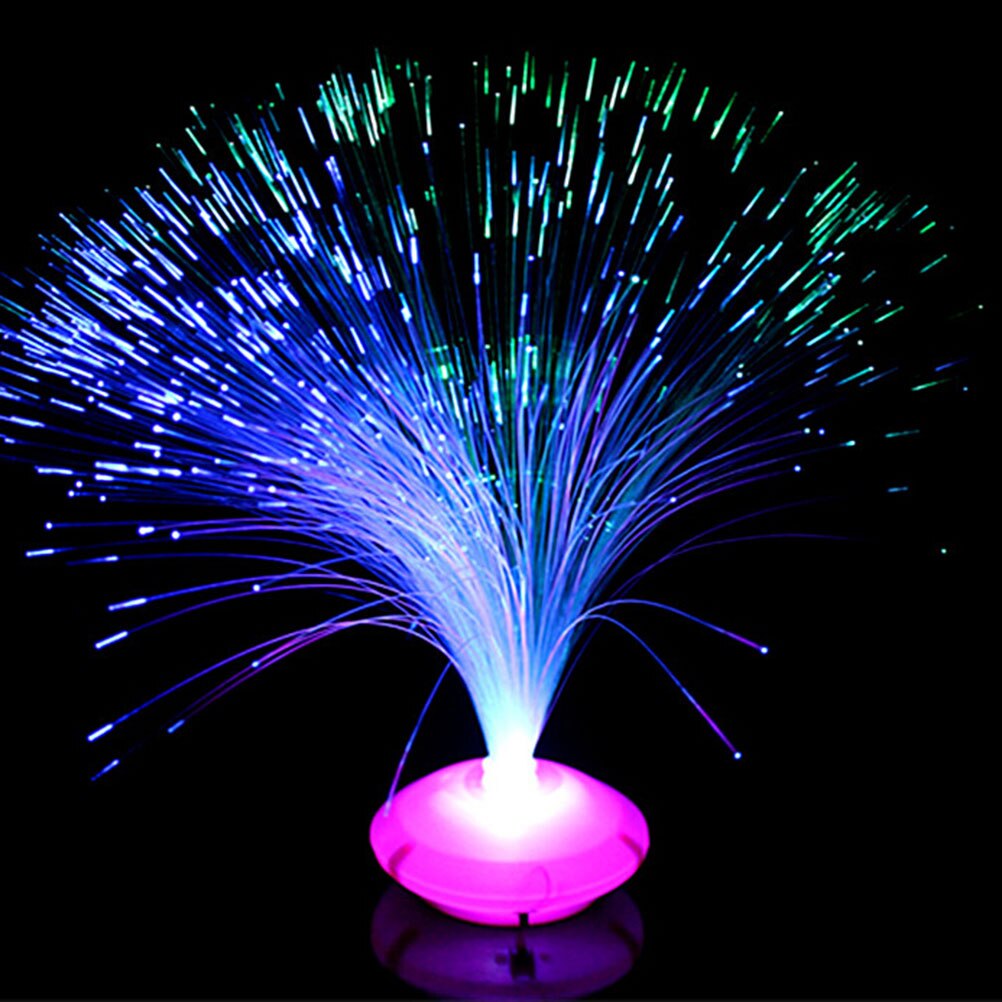 Romantic Color Changing LED Fiber Optic Night Light-Up Toy Lamp Battery Powered Small Light Christmas Party Decor 1Pc