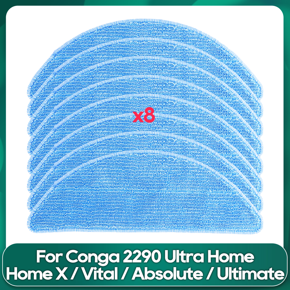 Compatible For Conga 2290 Ultra Series(05661) Replacement Main Side Brush Cover Hepa Filter Mop Cloths Wipe Accessories: Orange
