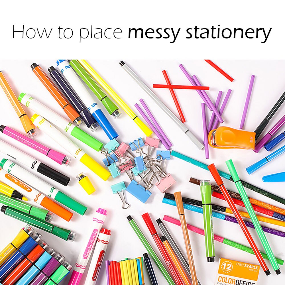 Multi-Function File Tray Wood 13 Grids Desktop Stand Holder Cosmetic Brush Storage Box for Pencil Pen Cosmetic Brush Jewelry