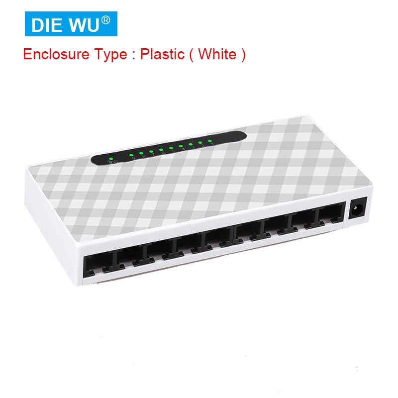 TXE091 9-Port 10/100M Ijzer/Plastic Shell Ethernet Network Switch/Ethernet Splitter/Plug & Play/Verkeer Optimalisatie/Unmanaged: Plastic shell