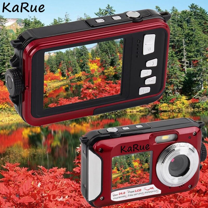 W599 Camera 24 MP 2.7inch 3MP CMOS Front Rear Dual-screen Digital Cameras Waterproof Compact Camera