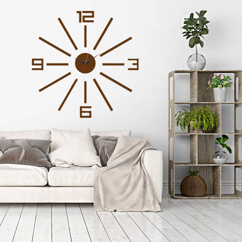 10sets 3D DIYWall Clock Sticker Modern Mute Quartz Clocks Mirror Sticker DIY Living Room Office Decor