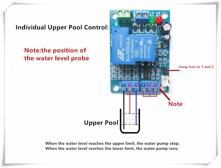 Automatic electronic water level controller water tower automatic switch on the water pump float level control DIY