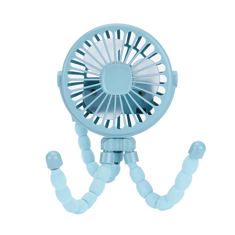 Ventilador oscilante portátil para cochecito, Mini asiento de coche Personal de mano, ventilador para bebé con trípode Flexible, funciona con batería USB con Clip: Blanco