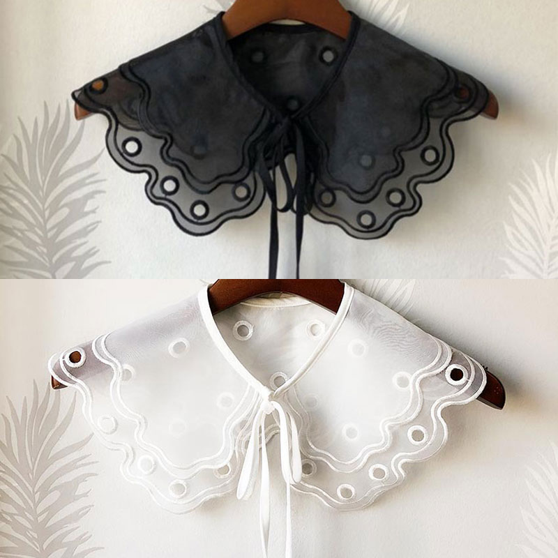 femmes faux colliers détachables colliers Dickey dentelle faux faux col chemise revers broderie évider fille faux colliers bricolage