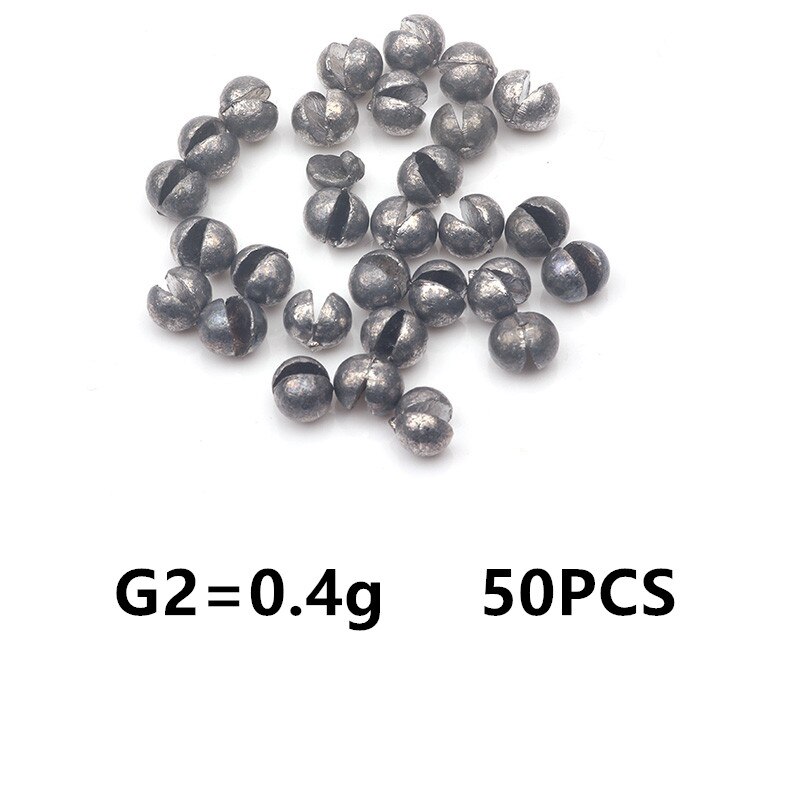 Rompin 50pcs Béance Ensemble De Plomb Nu Pêche-clip Goutte Mordre Rond Fil À Plomb Auxiliaire Pêche Engrenages: 0.4g