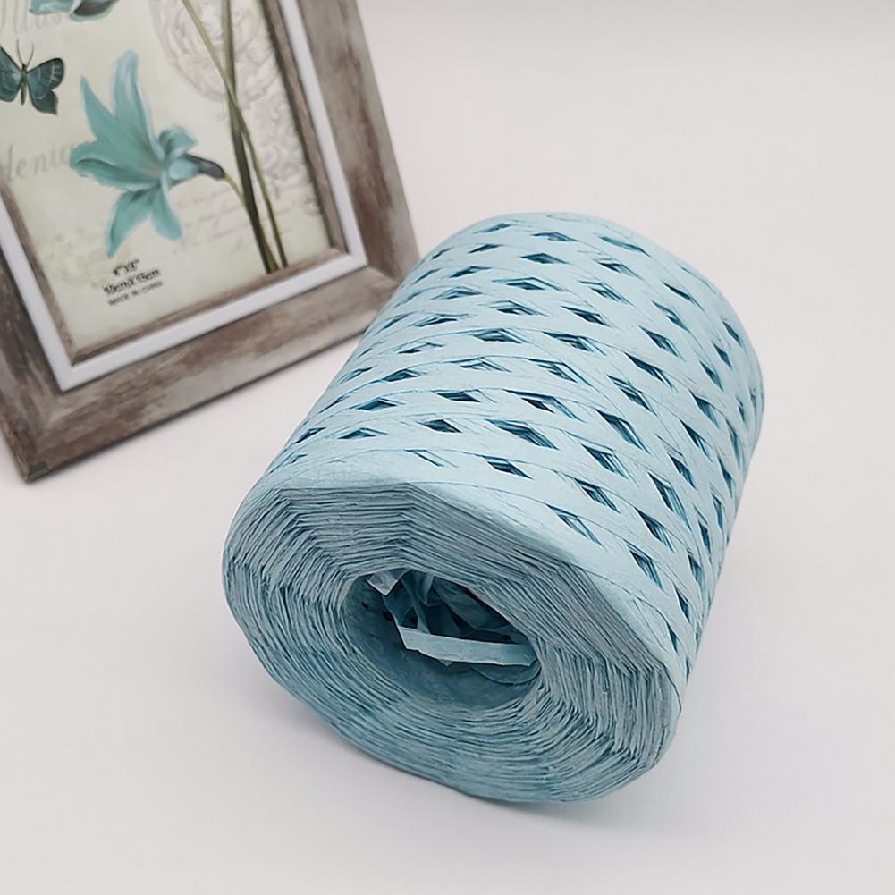 1 Roll Useful Exquisite Lightweight Paper Ribbon Paper Yarn Baking Packaging Belt Rope for Raffia Straw Paper