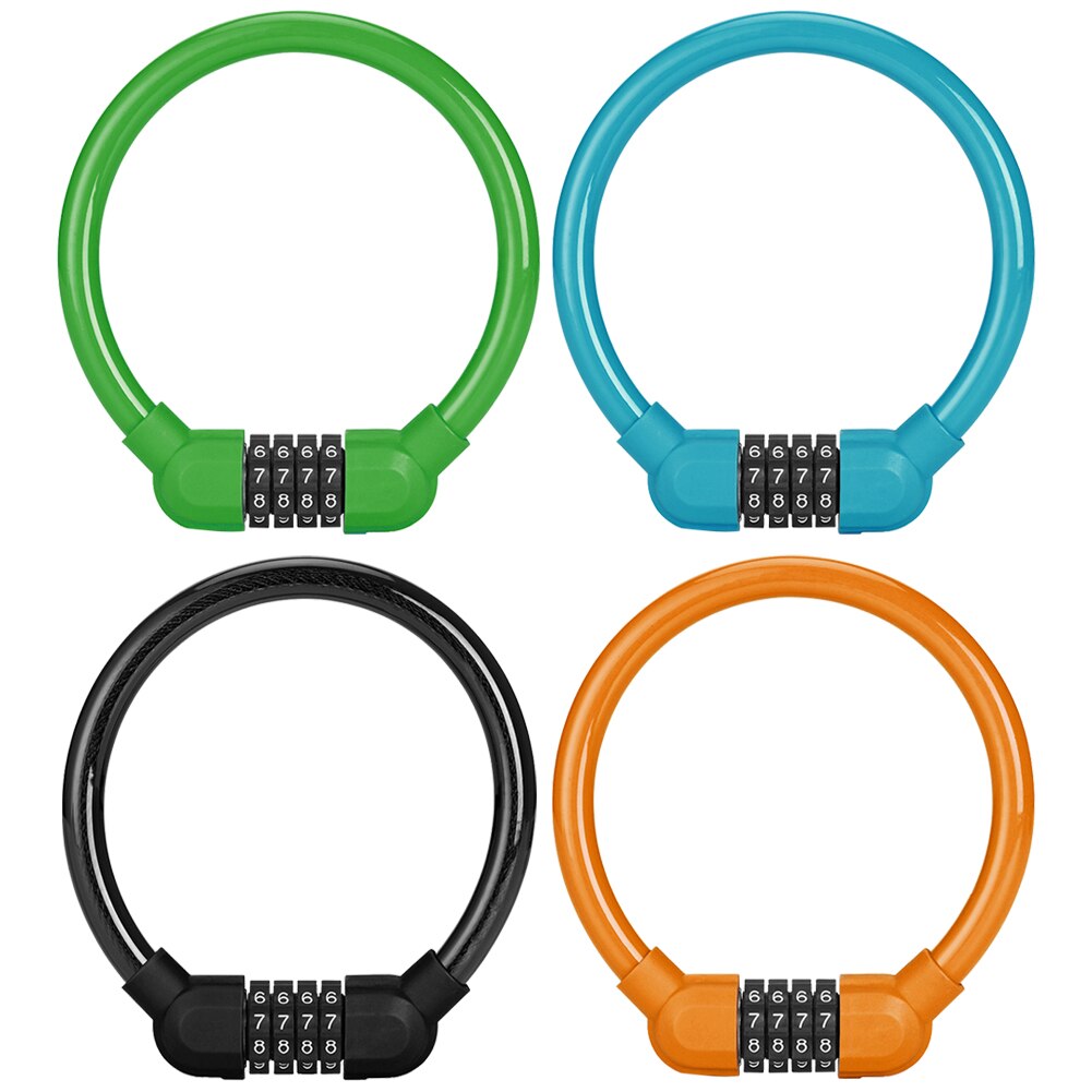 Bike Steel Cable Padlock Anti-theft Round Ring Security Outdoor Bike Lock Motorcycles Scooter Bicycle Chain Lock for Cycling