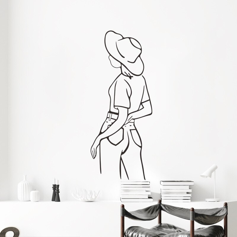 Moderne Stijl Schoonheid Terug View Muursticker Meisjes Kamer Home Decoratie Behang Woonkamer Slaapkamer Muurschildering Verwijderbare Stickers