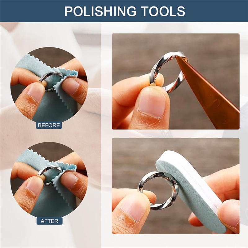FAST-15 Piece Ring Mandrel Set Ring Making Kit Withplastic Ring Sizer, Ring Making Tool: Default Title