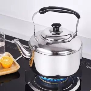 Kedel i rustfrit stål kedel tyk lyd stor kapacitet kedel induktion komfur gaskomfur gaskedel 4 l 5 l 6 l 7l camping køkken: 4.5l