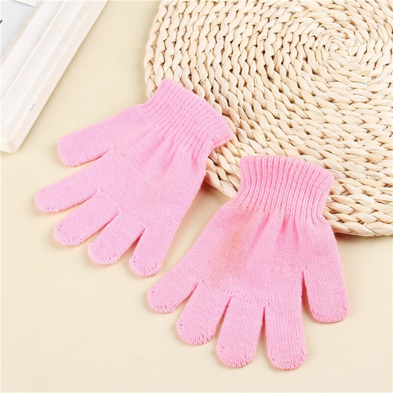 1 Paar Kinderen Winter Gebreide Handschoen Meisje Jongen Stretchy Gebreide Warm Volledige Vinger Handschoenen Kinderen Snoep Kleur Leuke Handschoenen: C