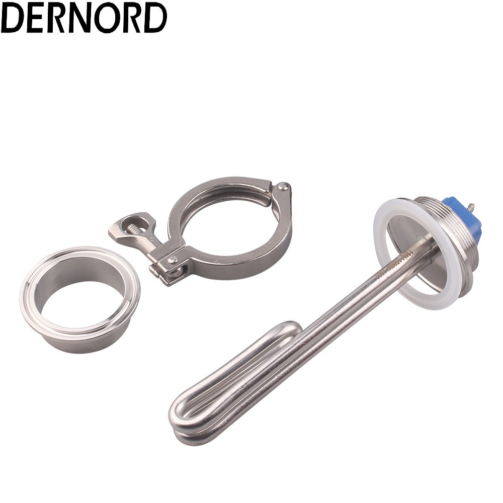 Dernord 2 Tri-clamp(OD64mm) 120V 1500W 1650W SUS304 Heating Element Electric Heater With Protection Cover: with bakelite cover / 120v 1650w / Grey