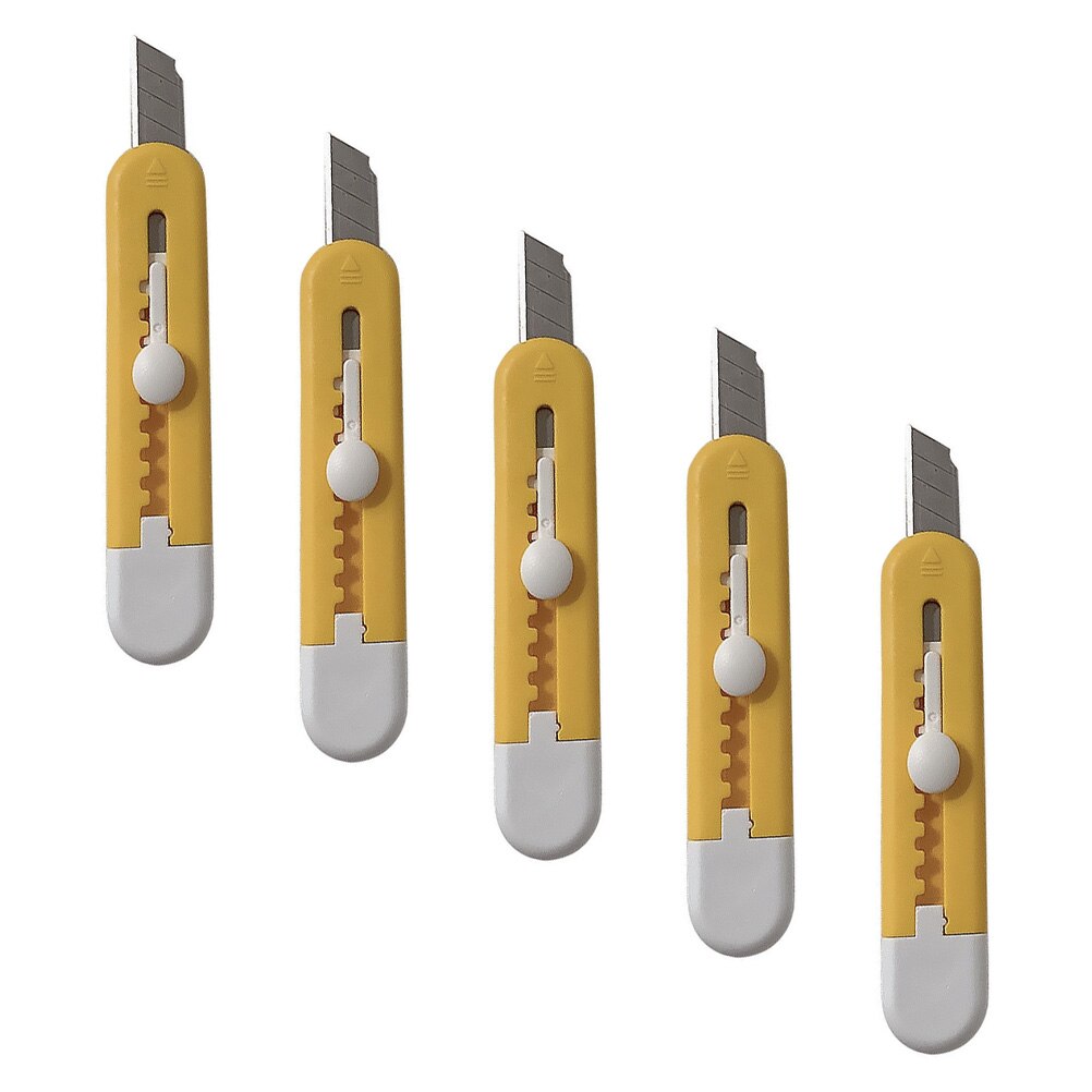 5Pcs Multi-function Mini Cutters Retractable Box Openers Portable Craft Cutters Cutting Supply: Yellow
