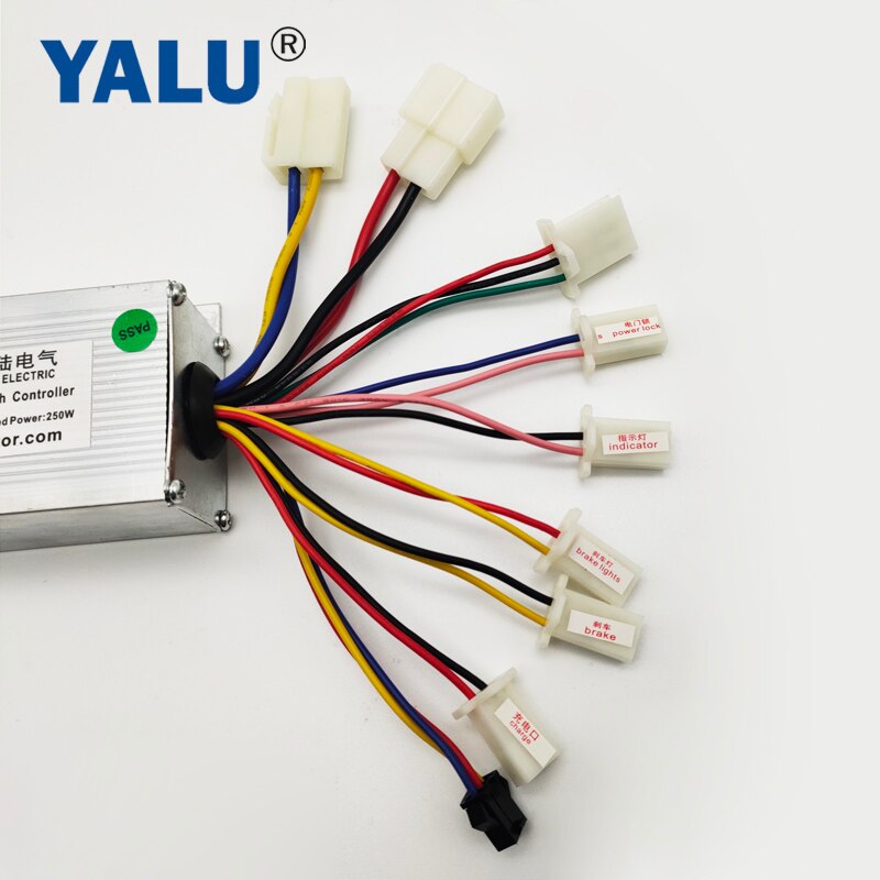 Yalu Borstel Dc Motor Controller 24V 250W Ebike Speed Controller Met Pas Sensor Poort Voor Elektrische Fiets Scooter conversie Kit