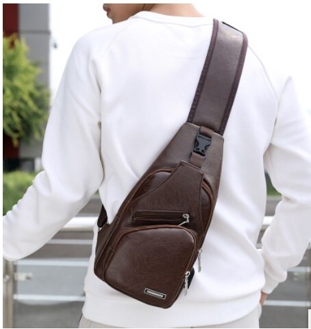 Casual Mannen Lederen Pu Tas Verticale Aktetas Schouder Messenger Bags: Bruin