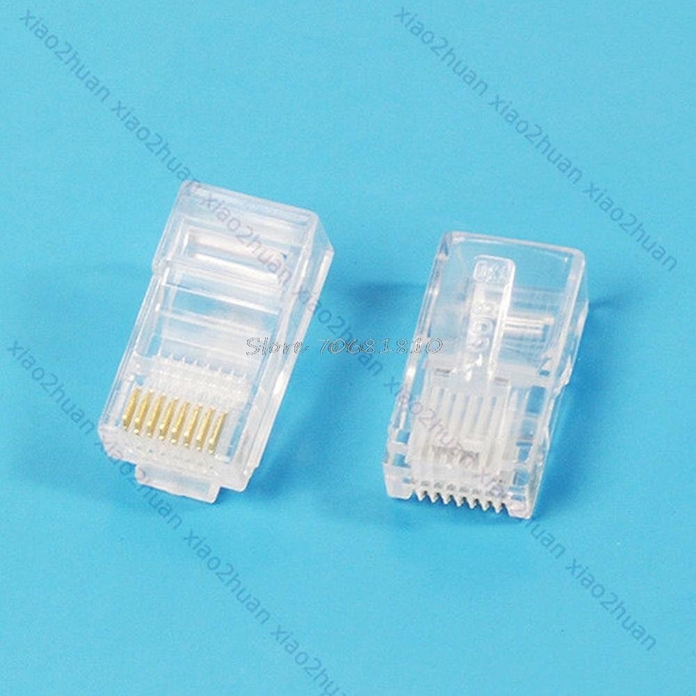 25/100/200/500PCS Gold plated RJ45 Net Network Modular Plug Cat5 CAT5e Connector 8P8C utp Unshielded Modular Rj45 Plug