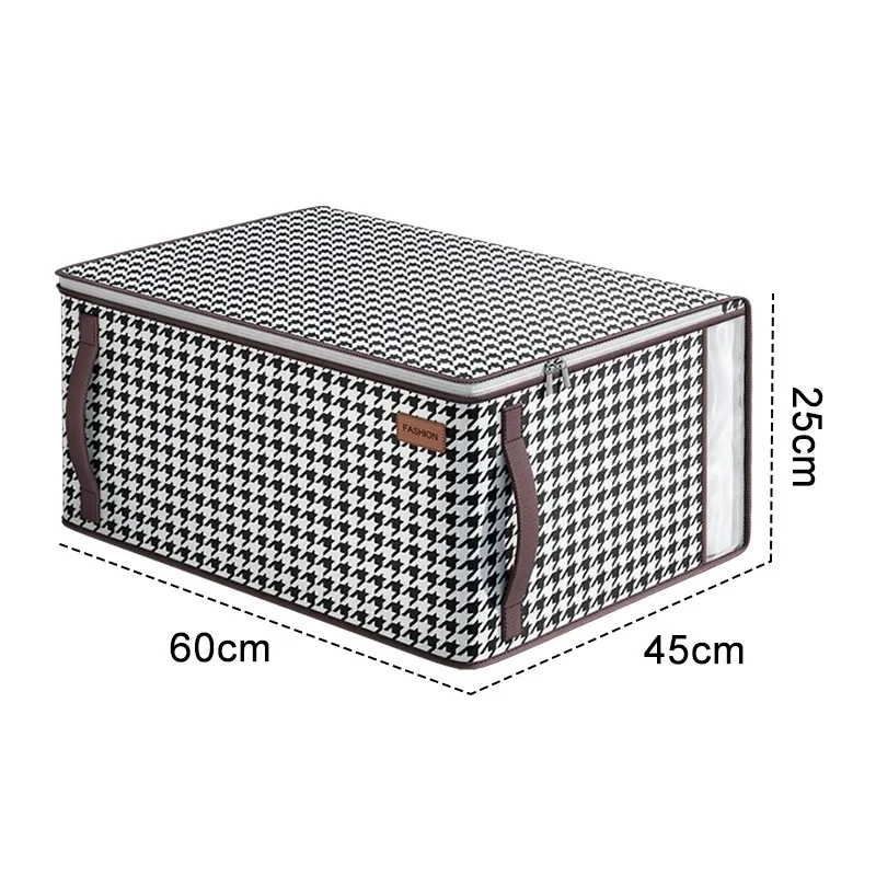 Quilt Storage Box Dustproof Organizers Non-Woven Wardrobe Space Saving Bag House-Moving Bedding Box Travel Storage Organization: WHITE