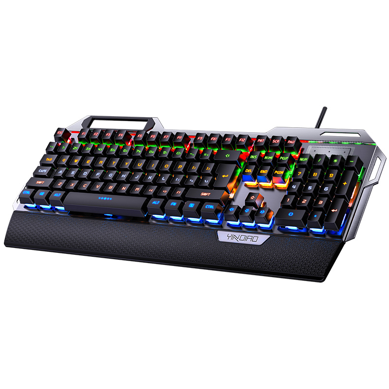 Professionele Gaming Echte Mechanische Toetsenbord Usb Wired 104 Keys Rgb Toetsenborden Voor Pc Computer Gamer Met Polssteun: Black / zwarte schakelaar