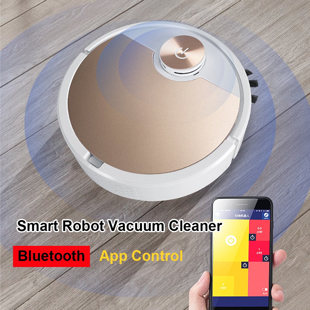 Robot Cleaner Vacuum Smart APP Control Bluetooth Connection for Hard Floor and Carpet 3000mAh Battery 7cm Slim Body