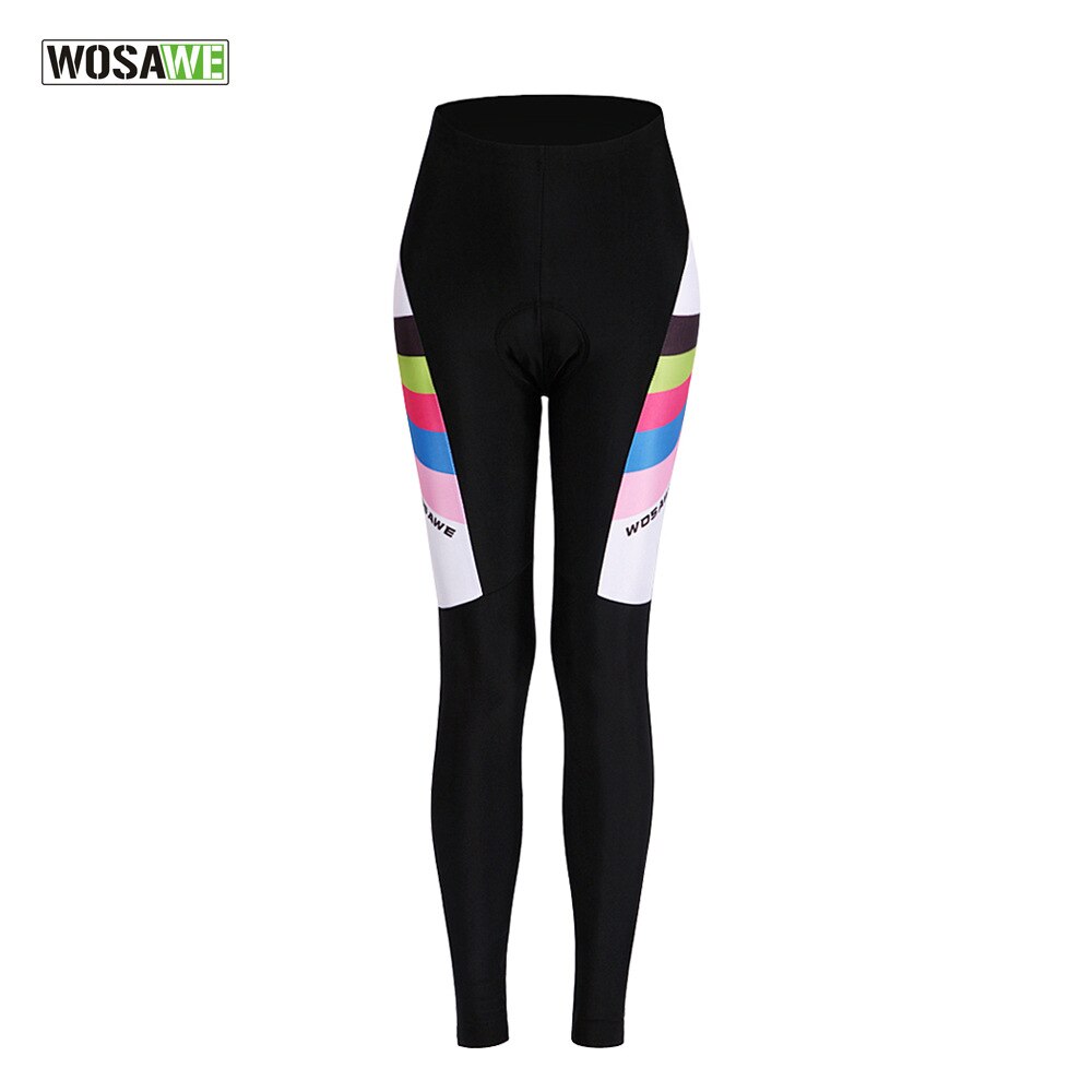 Wosawe femmes cyclisme collants pantalons longs gel rembourré vélo vélo pantalon vêtements de sport pantalons réfléchissants pantalons de cyclisme