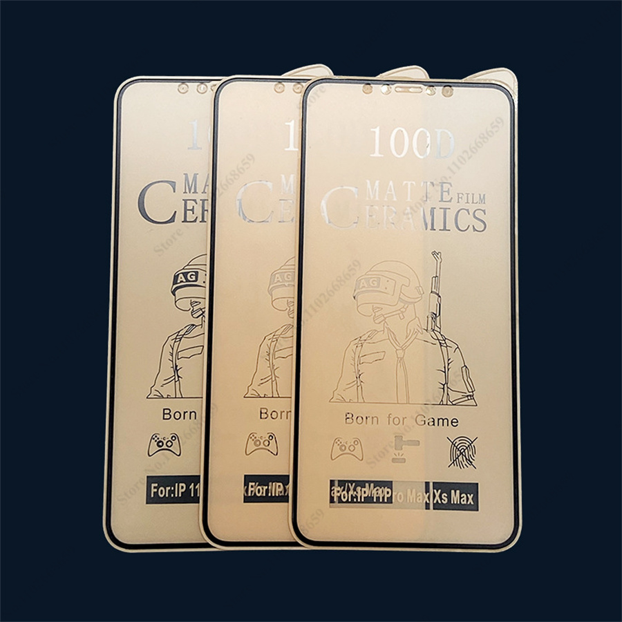 50pcs 100D Soft Ceramic Matte Protective Film For Phone16 15 14 11 13 12 Pro Max 13mini XR X XS Max Screen Protector Glass