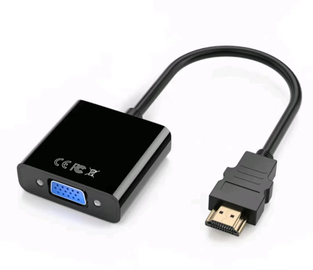 HD 1080P HDMI-compatibel naar VGA-adapter Digitaal analoog HDMI-compatibel Man-vrouw VGA-kabelconverter voor pc Laptop Tablet: Oranje