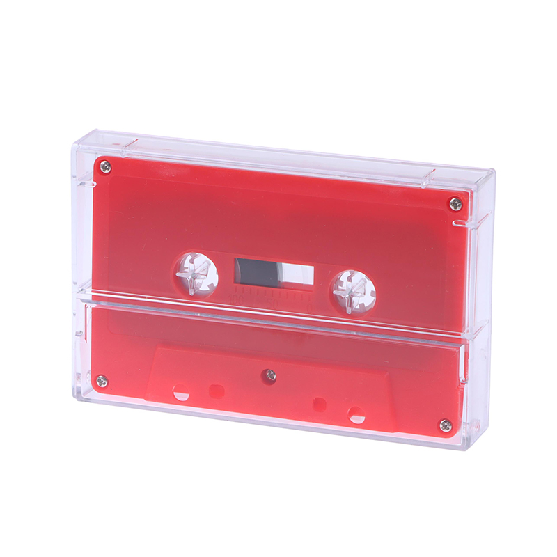 Boîte de Rangement Transparente pour Cassette Standard, Lecteur de Cassette Vierge avec 45 Formations Magnétiques pour Audio, Musique, Statique, 1 Ensemble