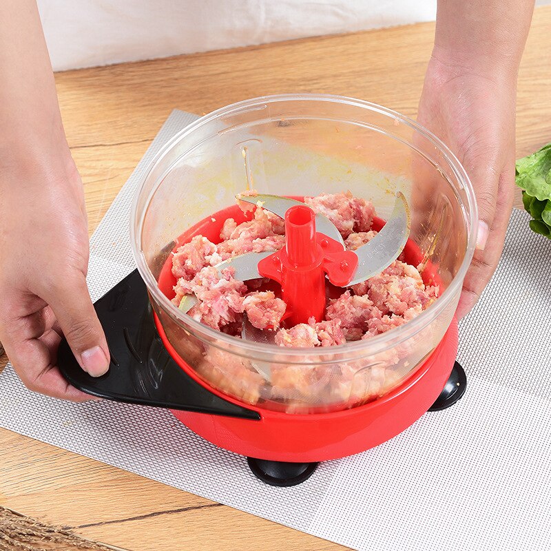 Hånd mad chopper manuel vegetabilsk hurtig processor til frugt grøntsager kød nødder urter løg salat hakksmaskine med knive strimler
