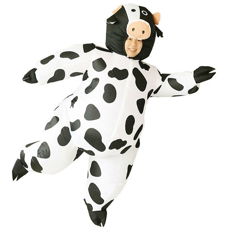 Publicité adulte gonflable vache Costume Animal mascotte Air soufflage déguisement Costume d'halloween Cosplay fête jeu robe pâques Xams
