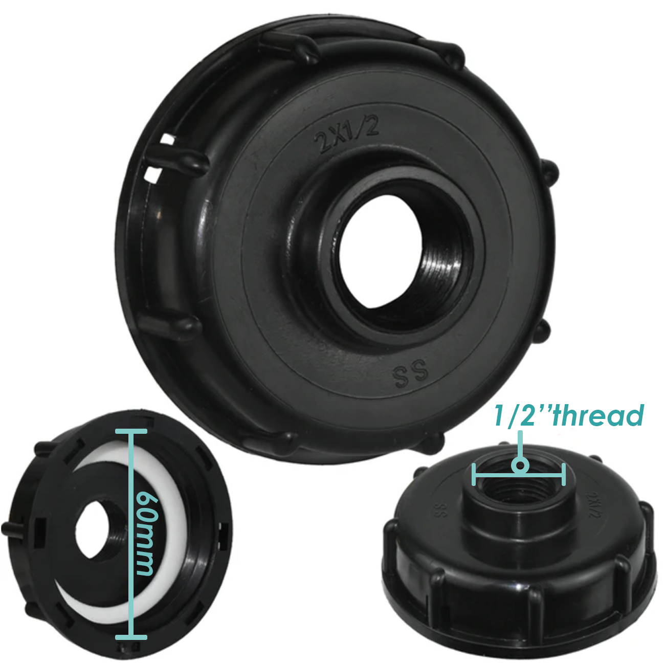 IBC Brass Tap Adapter Replacement S60 Water Tank 1/2'' Coupling Connecter Coarse Thread Garden Home Repair Valve Fitting Faucet